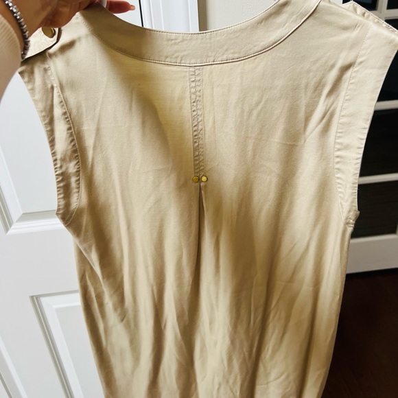 Calvin Klein Cream Pleated Tunic with Mandarin Collar size medium - Picture 7 of 8